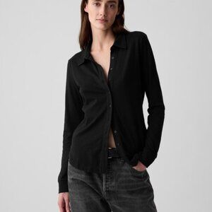 GAP Black Knit Shirt | Cotton Modal | Medium | Brand New